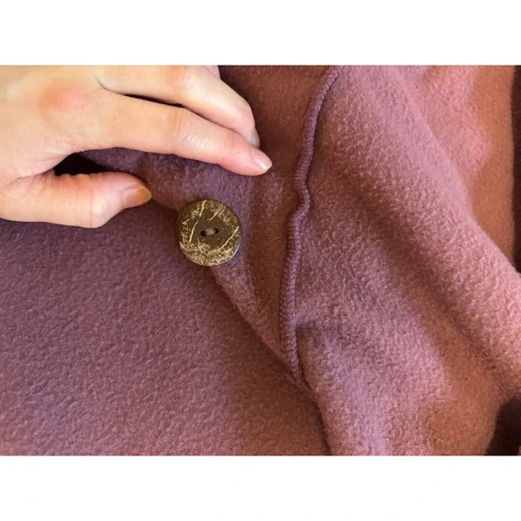 Zig Zag Asian Collection Purple Fleece Hooded Wrap Jacket Women's Medium Nepal - Picture 8 of 14